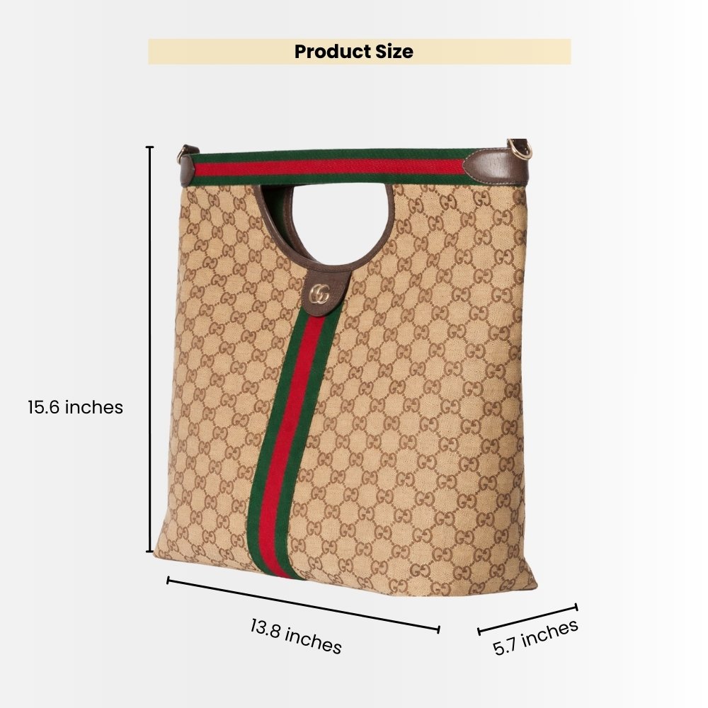 Gucci Giglio Large Tote Bag Beige And Brown GG Canvas 36Cm 865452 FAFZE 9871
