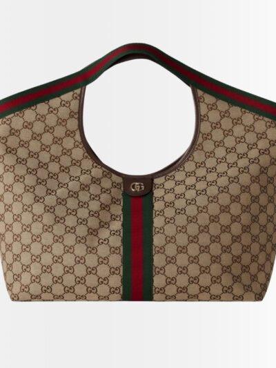 Gucci Giglio Large Tote Bag Beige And Dark Brown GG Canvas 60Cm 853971 FAFFP 2547