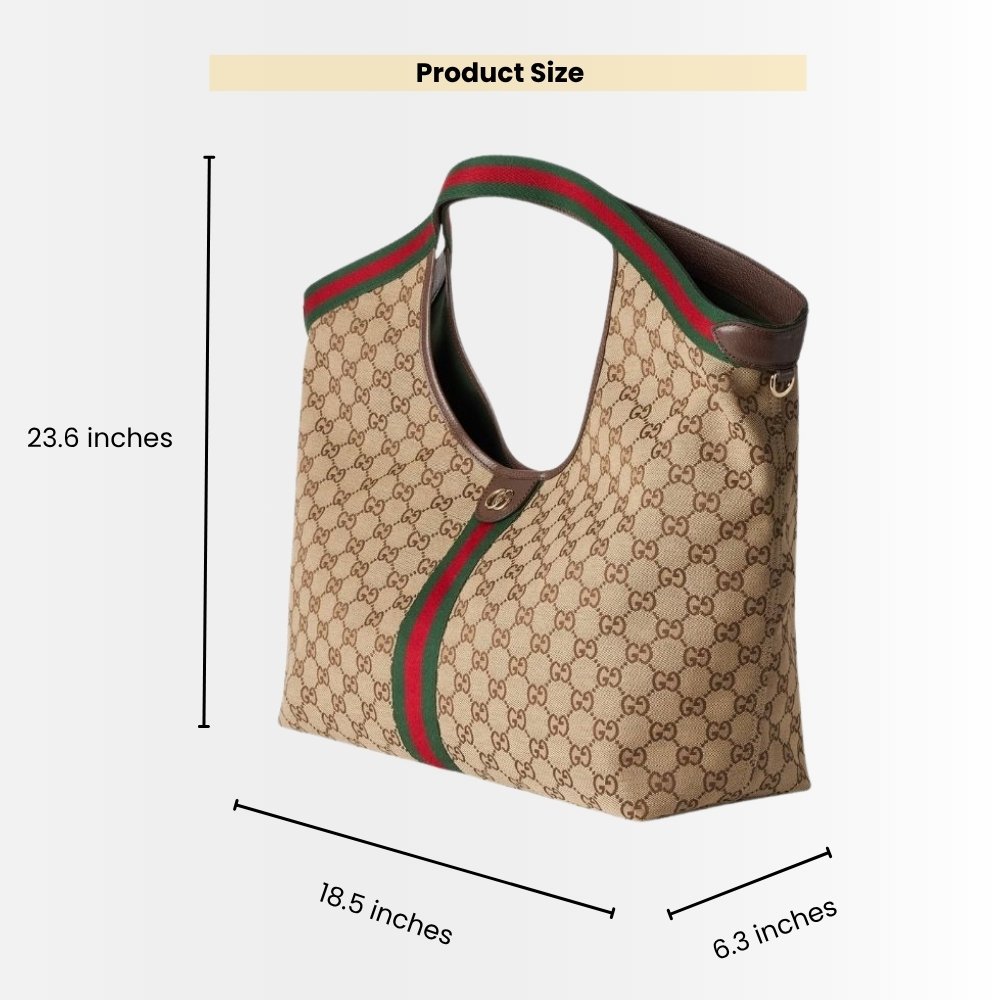 Gucci Giglio Large Tote Bag Beige And Dark Brown GG Canvas 60Cm 853971 FAFFP 2547