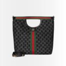 Gucci Giglio Large Tote Bag Black GG Denim 36Cm ‎865452 UN3AG 1099