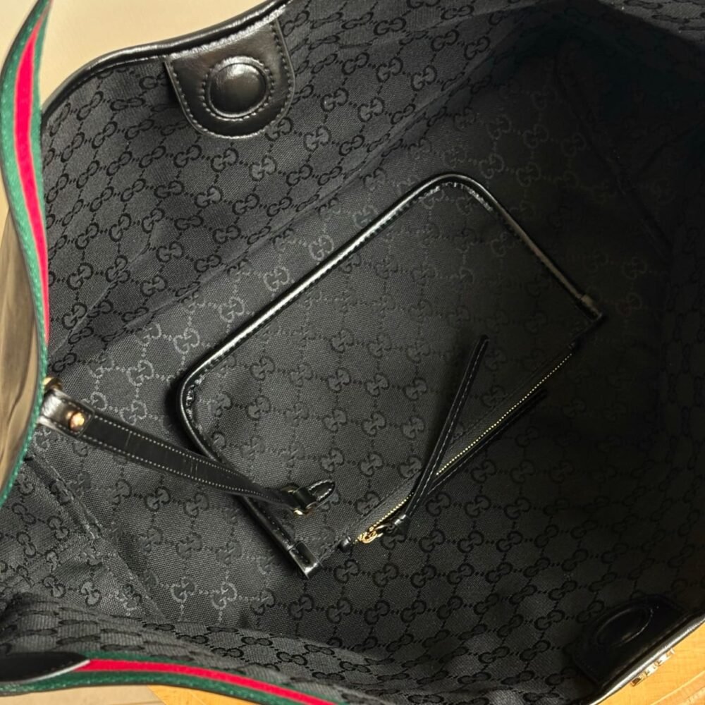 Gucci Giglio Large Tote Bag Black Leather 60Cm 853971 AAF2H 1060