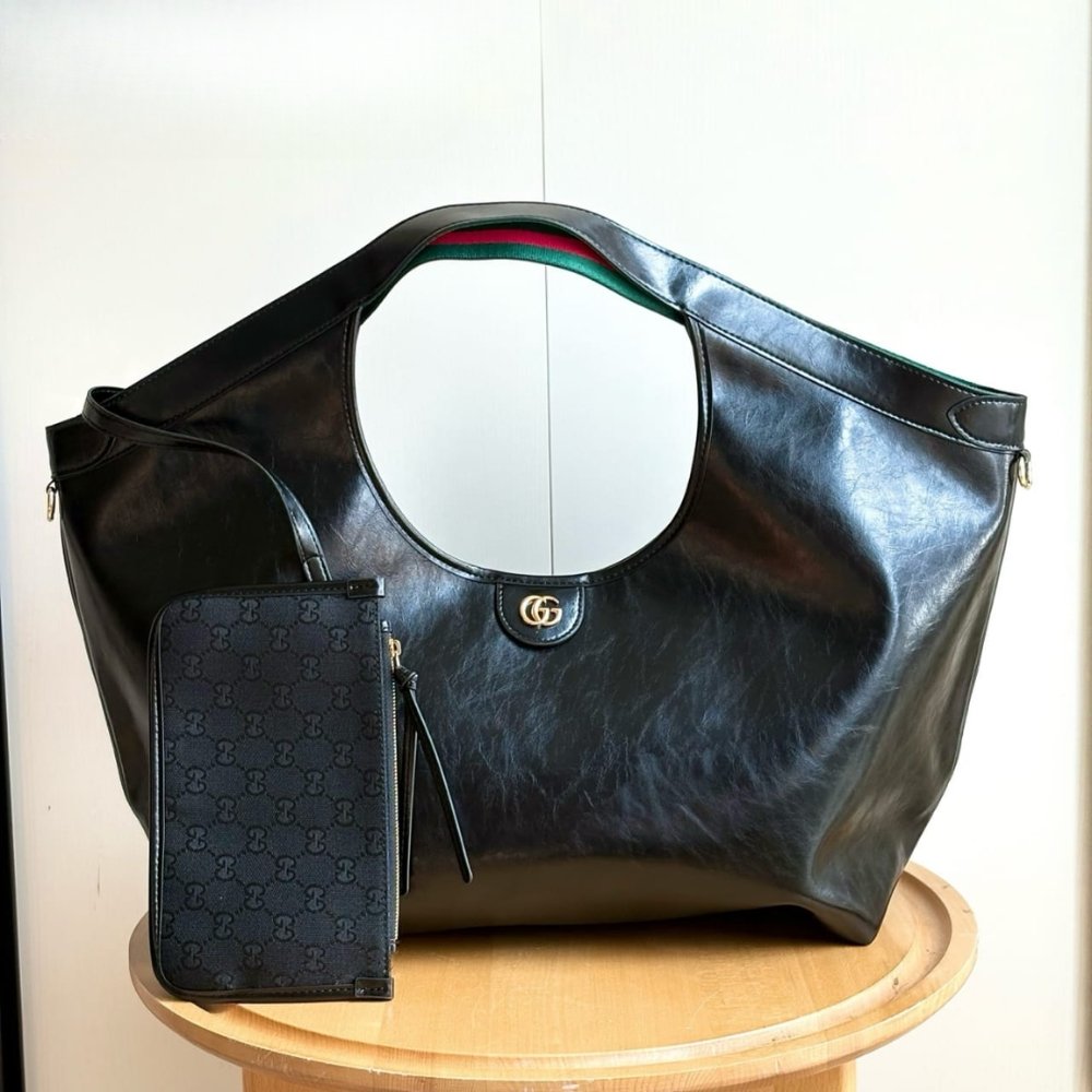Gucci Giglio Large Tote Bag Black Leather 60Cm 853971 AAF2H 1060
