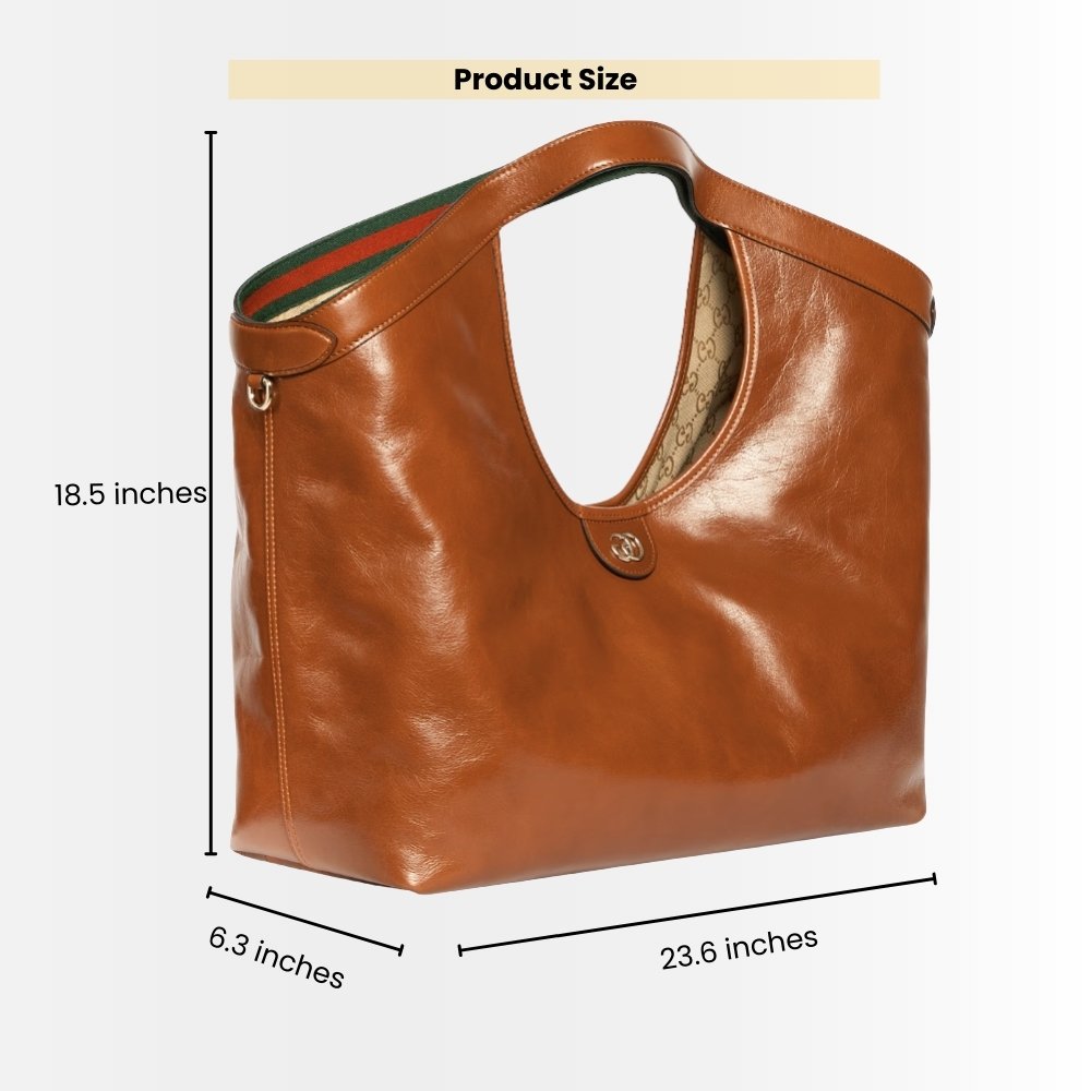 Gucci Giglio Large Tote Bag Dark Brown Leather 60cm 853971 AAF2H 7645
