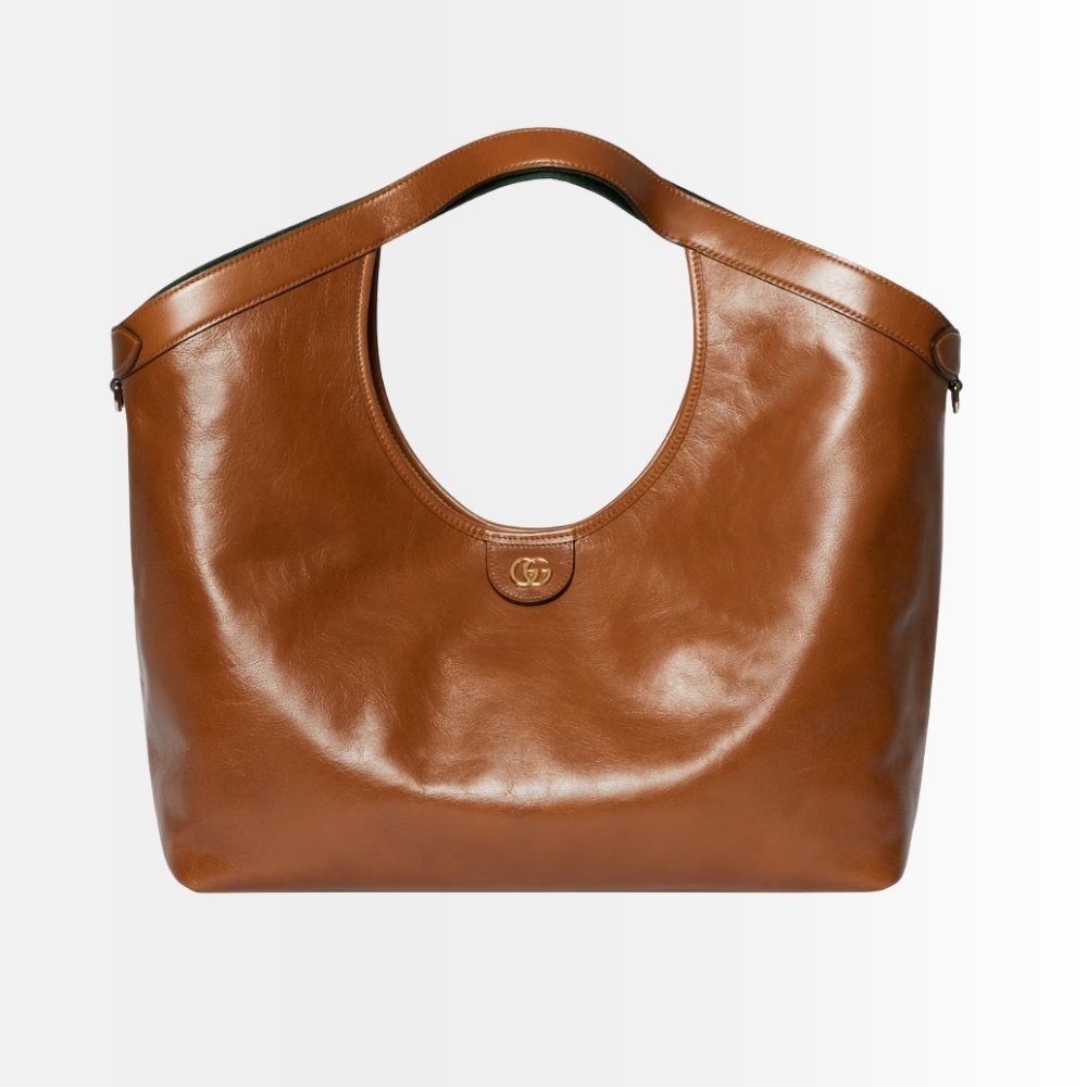 Gucci Giglio Large Tote Bag Dark Brown Leather 60cm 853971 AAF2H 7645