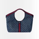 Gucci Giglio Large Tote Bag GG Blue Denim 60Cm ‎853971 FAFFQ 8864