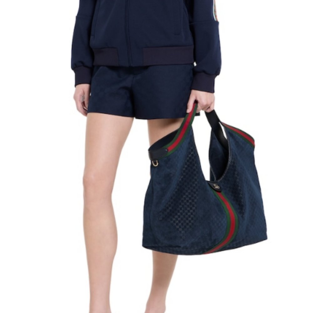 Gucci Giglio Large Tote Bag Navy Blue 60Cm 853971 CAABV 4541