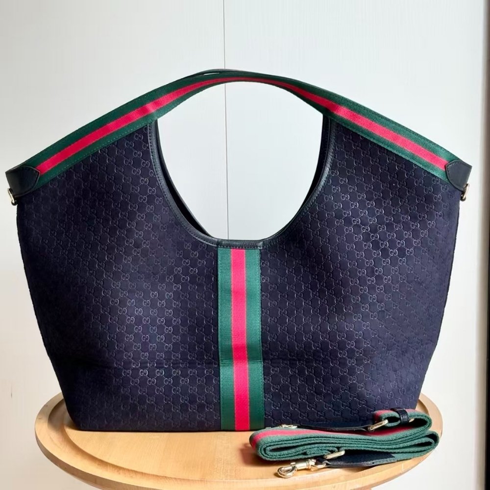 Gucci Giglio Large Tote Bag Navy Blue 60Cm 853971 CAABV 4541