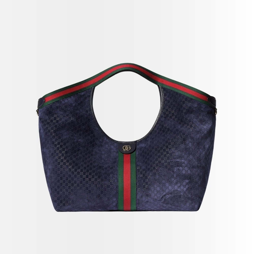 Gucci Giglio Large Tote Bag Navy Blue 60Cm 853971 CAABV 4541