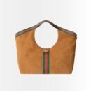 Gucci Giglio Large Tote Bag Suede Brown 60Cm 853971 CAAB8 2147