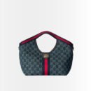 Gucci Giglio Small Tote Bag Blue And White GG Denim 25Cm 860845 FAFRW 8864