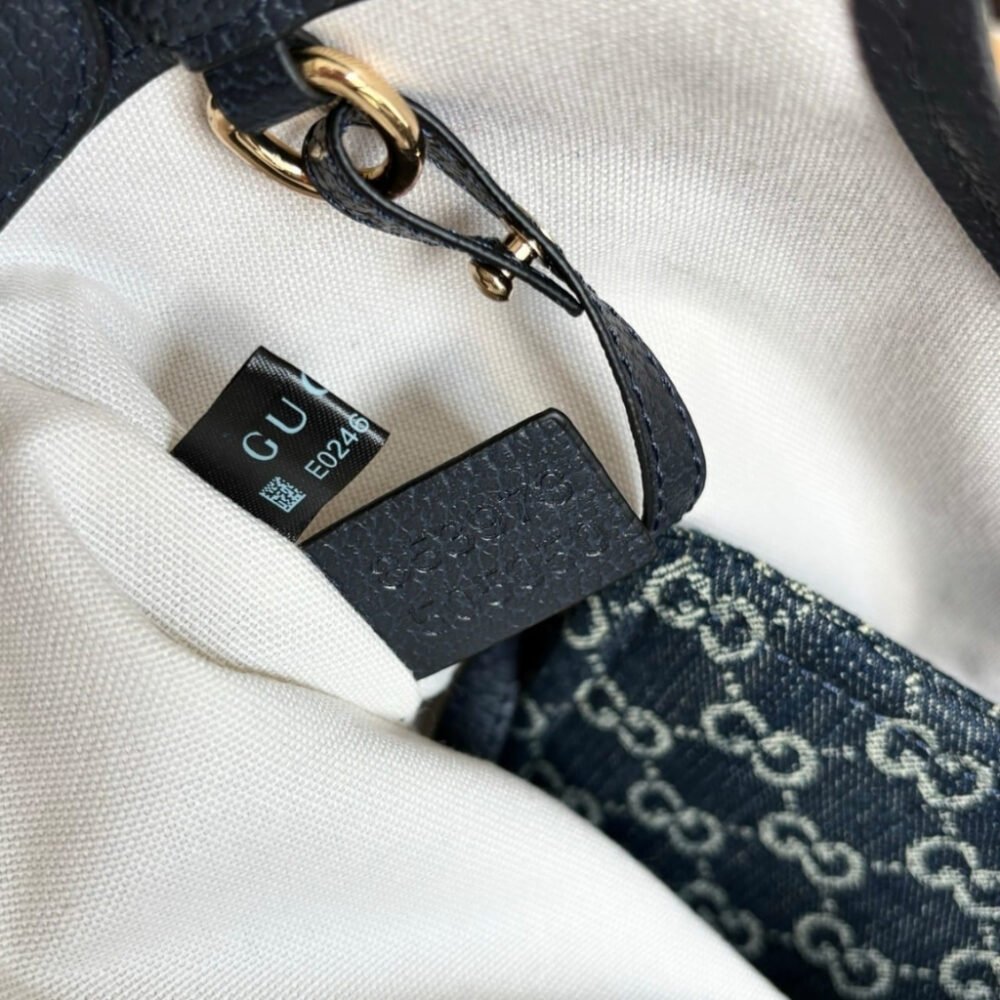 Gucci Giglio Small Tote Bag Blue And White GG Denim 25Cm 860845 FAFRW 8864