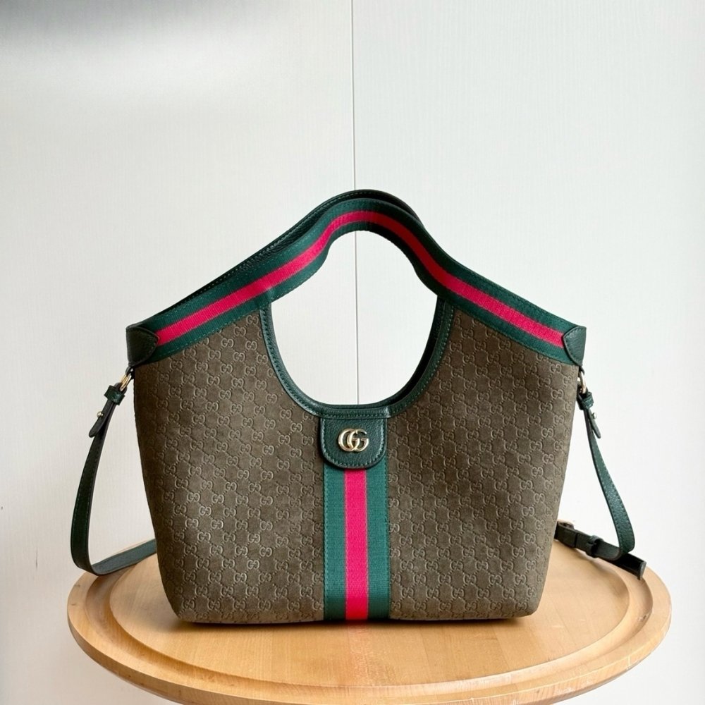 Gucci Giglio Small Tote Bag Dark Green 25Cm
