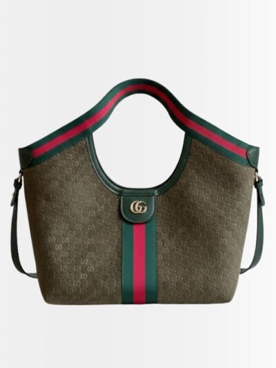 Gucci Giglio Small Tote Bag Dark Green 25Cm