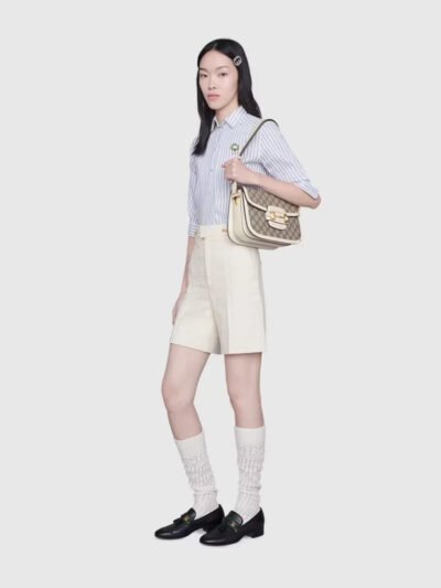 Gucci Horsebit 1955 Medium Bag Beige White 25cm 602204 92TCG 9761