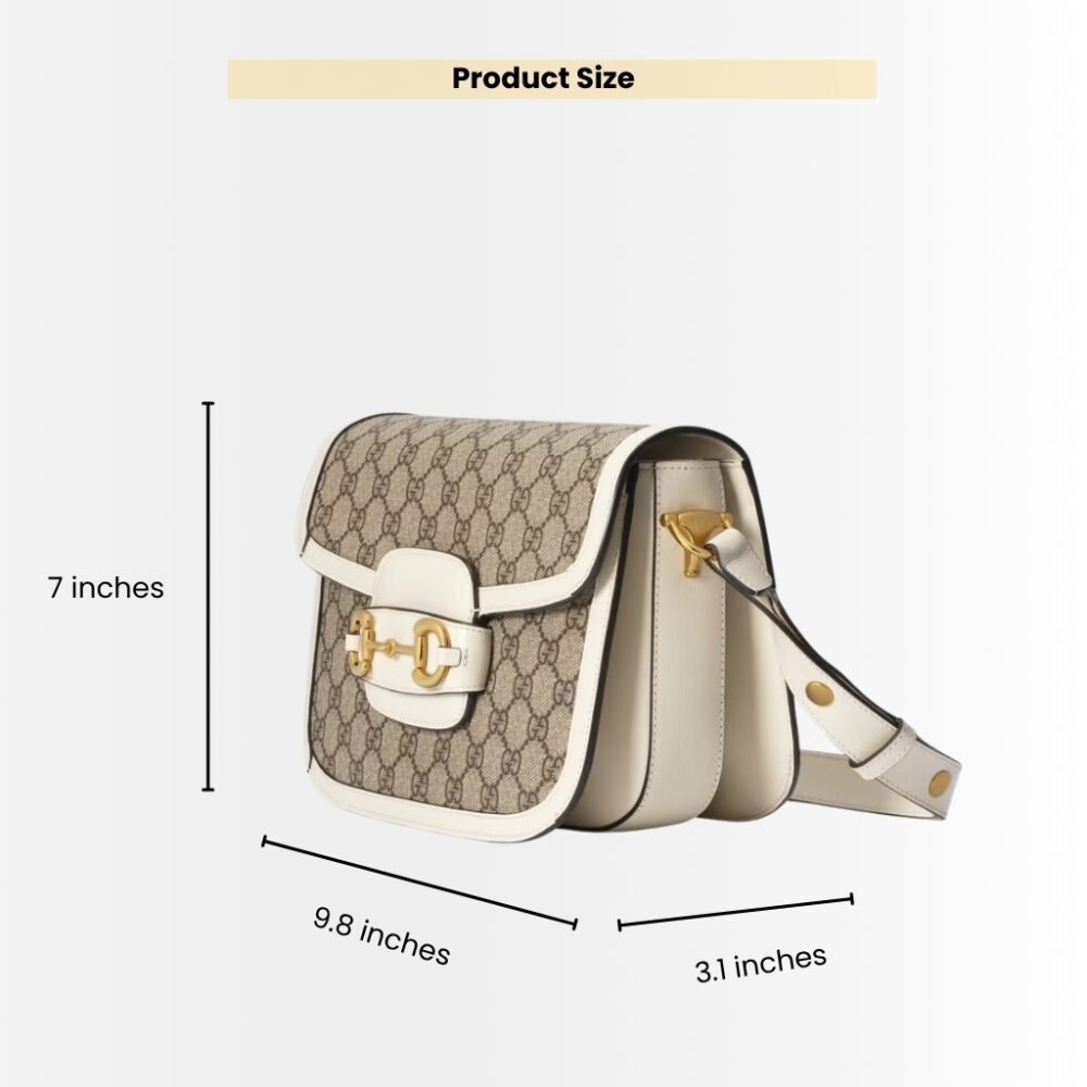 Gucci Horsebit 1955 Medium Bag Beige White 25cm 602204 92TCG 9761
