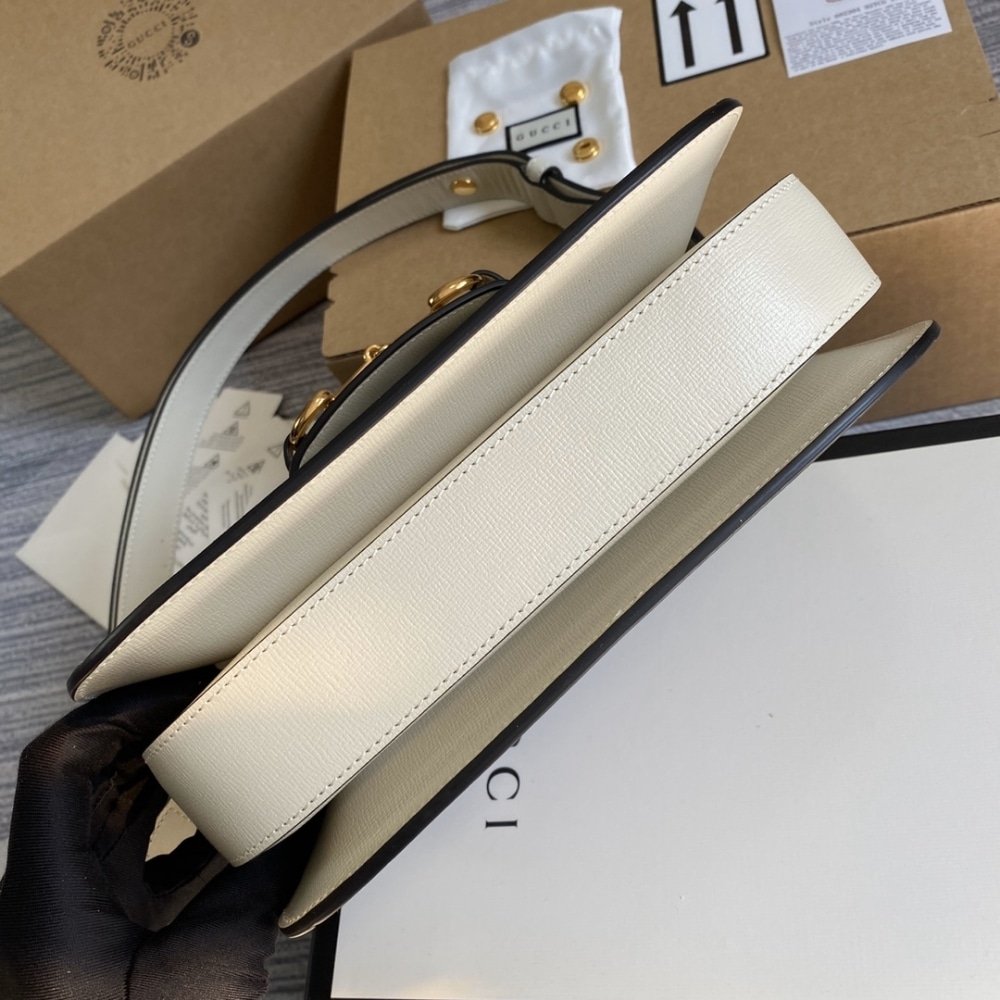 Gucci Horsebit 1955 Medium Bag Beige White 25cm 602204 92TCG 9761