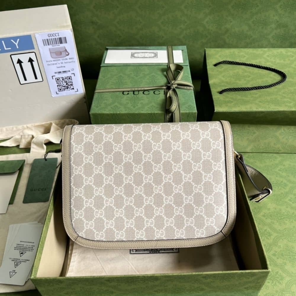 Gucci Horsebit 1955 Medium Bag Beige White 25cm 602204 UULBG 9683