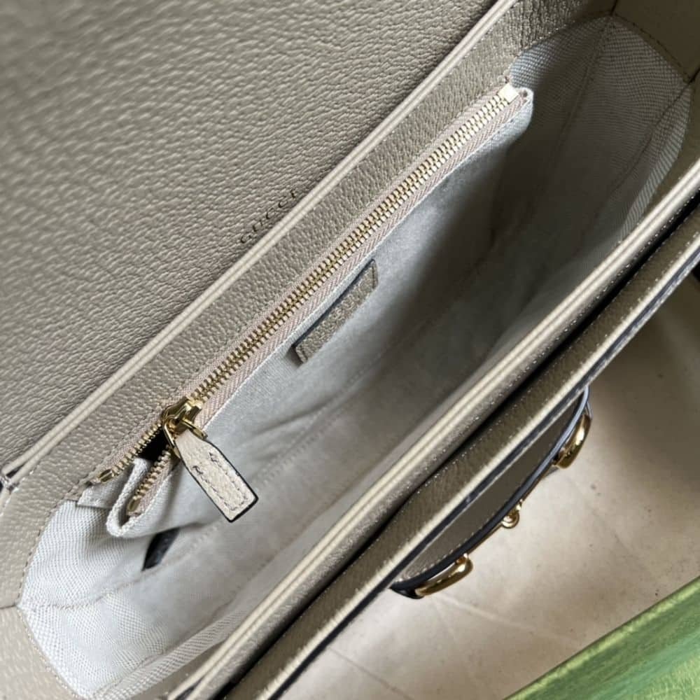 Gucci Horsebit 1955 Medium Bag Beige White 25cm 602204 UULBG 9683