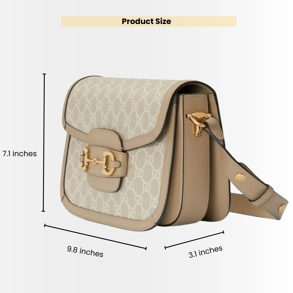 Gucci Horsebit 1955 Medium Bag Beige White 25cm 602204 UULBG 9683