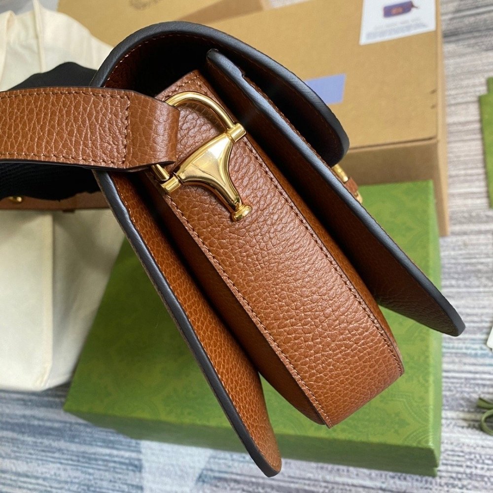 Gucci Horsebit 1955 Medium Monogram Canvas Blue And Ivory 25Cm