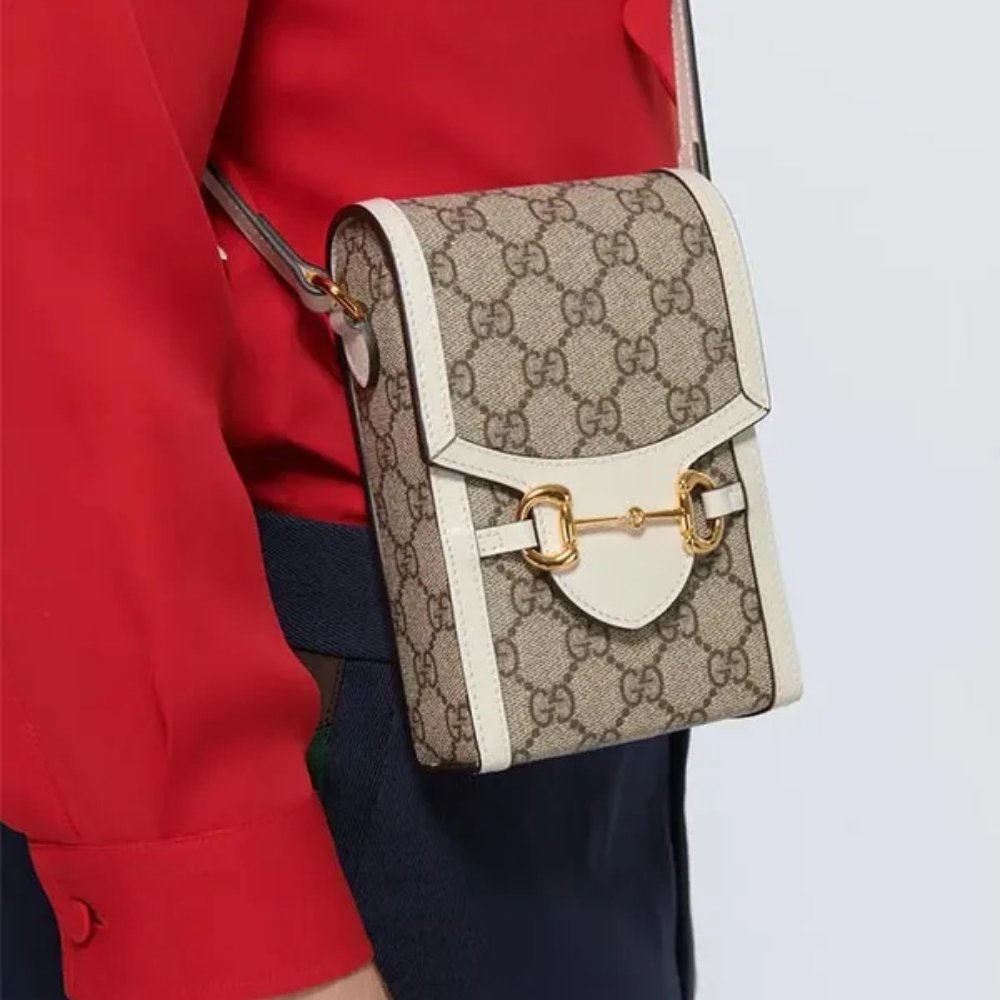 Gucci Horsebit 1955 Mini Bag Beige Ebony White 17Cm 625615 92TCG 9761