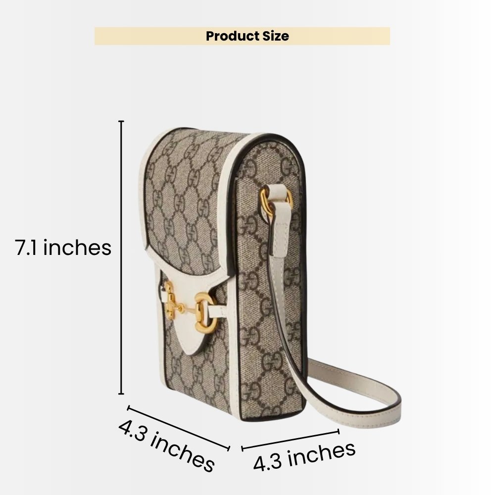 Gucci Horsebit 1955 Mini Bag Beige Ebony White 17Cm 625615 92TCG 9761