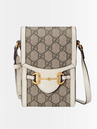 Gucci Horsebit 1955 Mini Bag Beige Ebony White 17Cm 625615 92TCG 9761