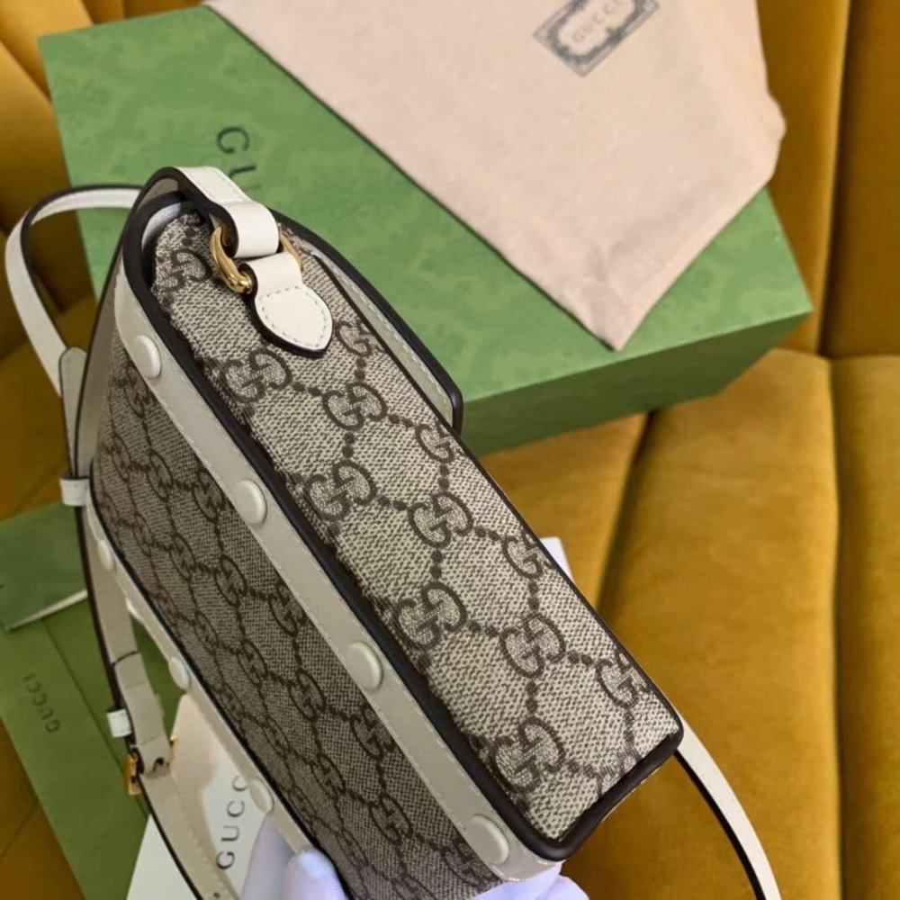 Gucci Horsebit 1955 Mini Bag Beige Ebony White 17Cm 625615 92TCG 9761