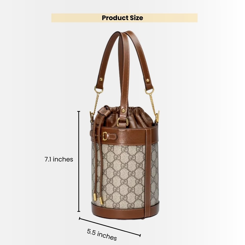 Gucci Horsebit 1955 Mini Bucket Bag Brown 18Cm