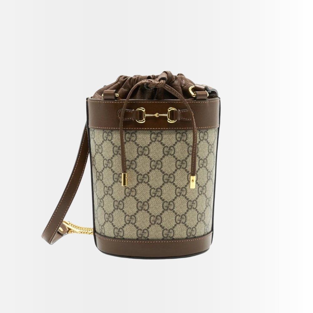 Gucci Horsebit 1955 Mini Bucket Bag Brown 18Cm