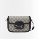 Gucci Horsebit 1955 Small Beige And Navy Blue Bag 20Cm 658574 96IWN 4076