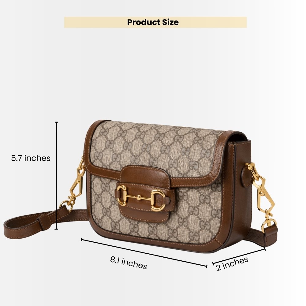 Gucci Horsebit 1955 Small Shoulder Bag GG Supreme Canvas Beige Brown 20Cm 658574 HUHHG 8565