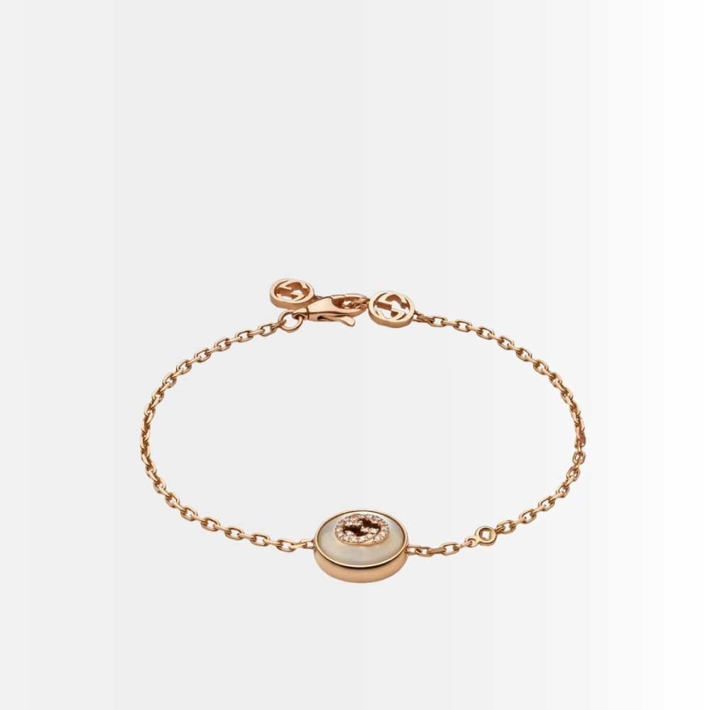 Gucci Interlocking GG Bracelet Gold Tone 786749 J85I0 8070