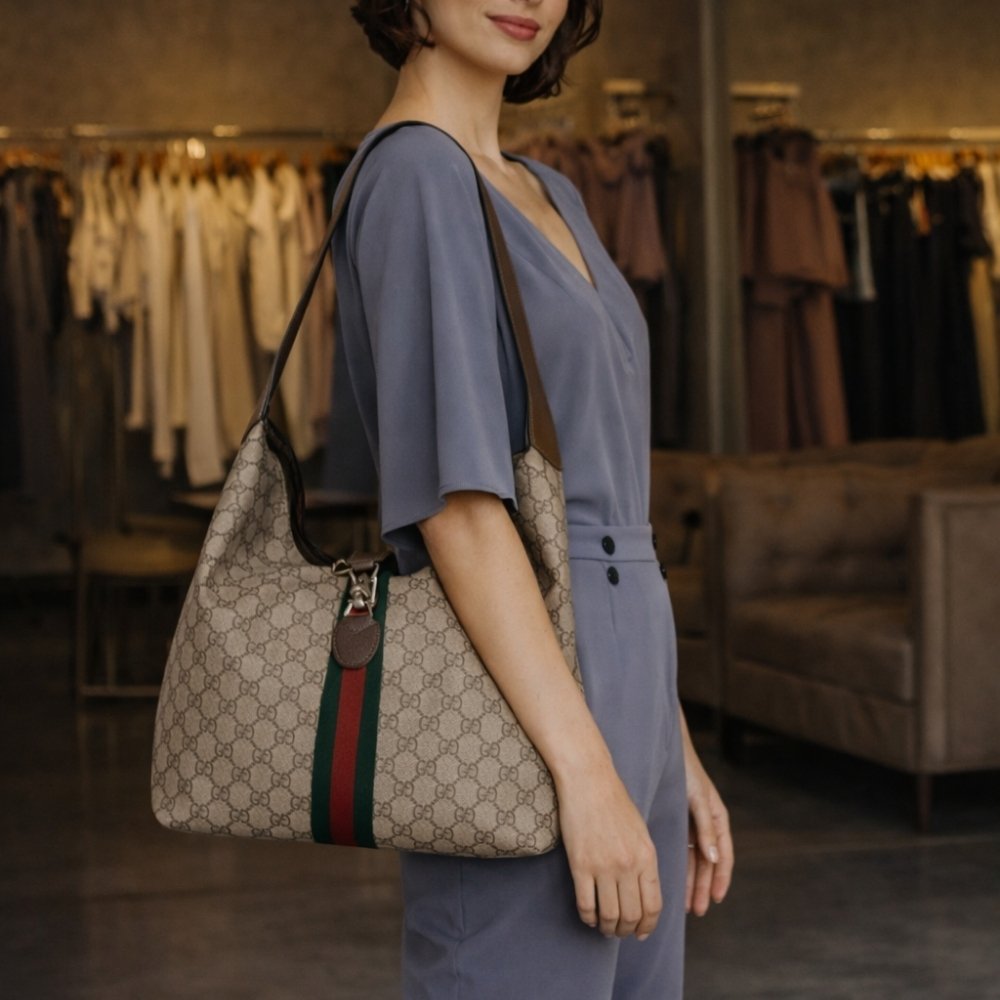 Gucci Jackie 1961 Medium Shoulder Bag Beige 35Cm 758684 FACIP 8747