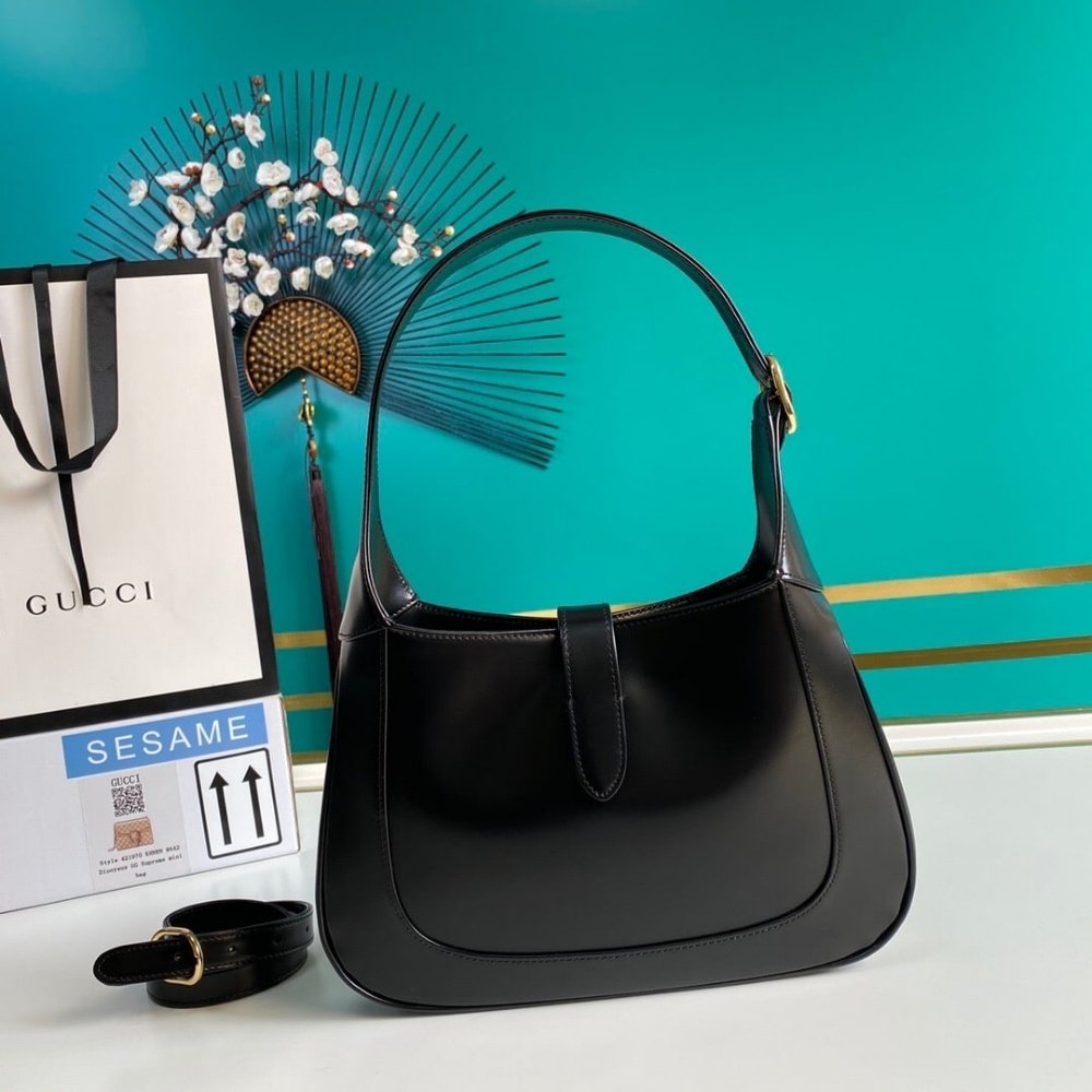 Gucci Jackie 1961 Medium Shoulder Bag Black 28Cm 636709 10O0G 1000