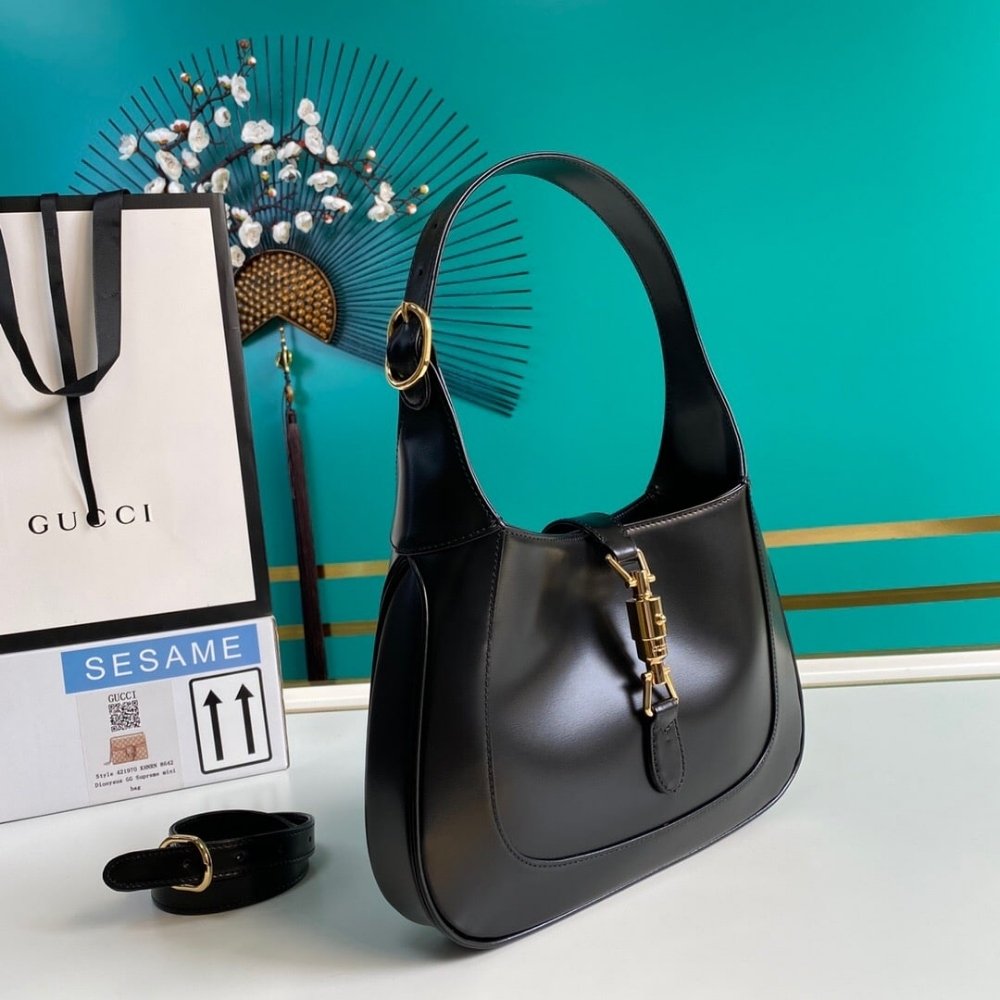 Gucci Jackie 1961 Medium Shoulder Bag Black 28Cm 636709 10O0G 1000