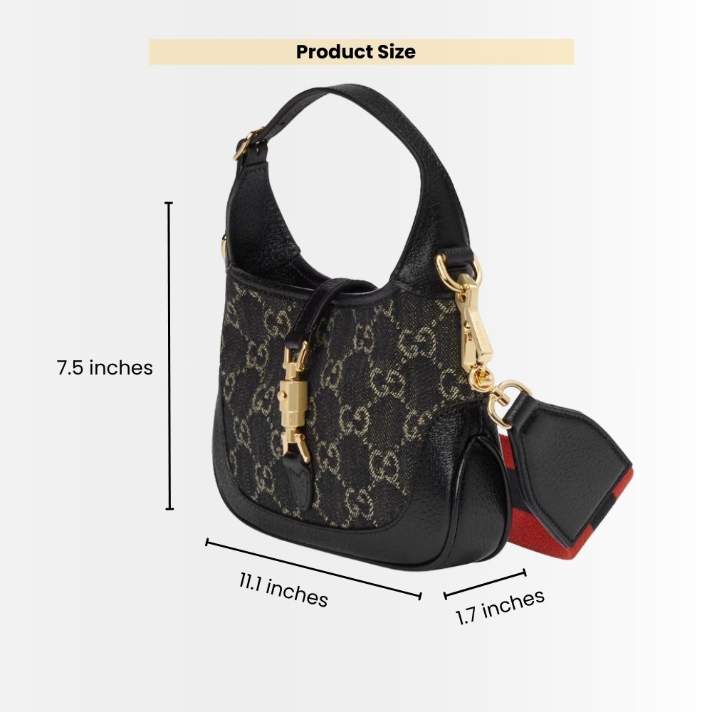 Gucci Jackie 1961 Medium Shoulder Bag Black And Ivory 28cm 685127 UN3AG 1294