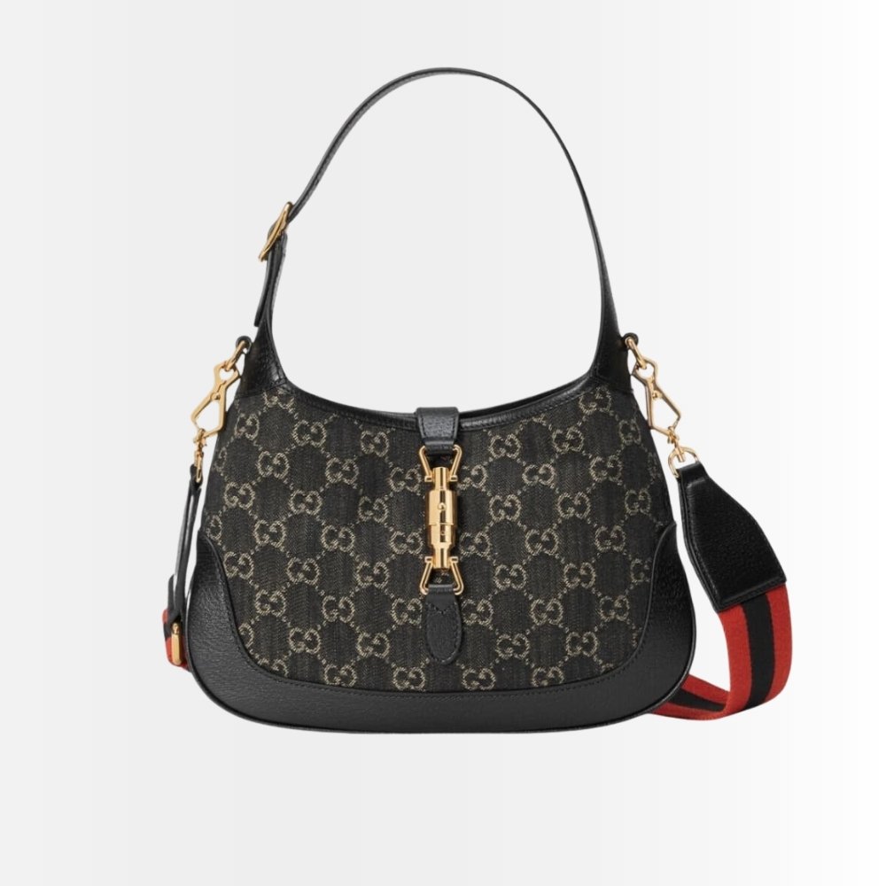 Gucci Jackie 1961 Medium Shoulder Bag Black And Ivory 28cm 685127 UN3AG 1294