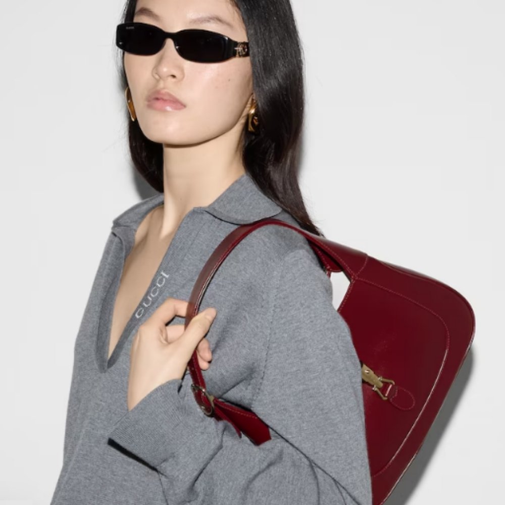 Gucci Jackie 1961 Medium Shoulder Bag Red Leather 28Cm 636709 10O0G 6638