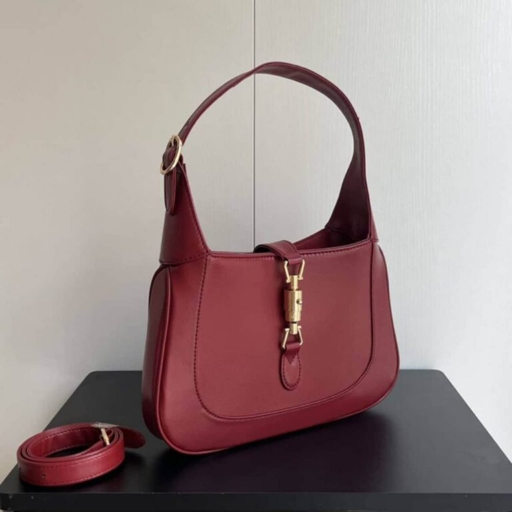 Gucci Jackie 1961 Medium Shoulder Bag Red Leather 28Cm 636709 10O0G 6638