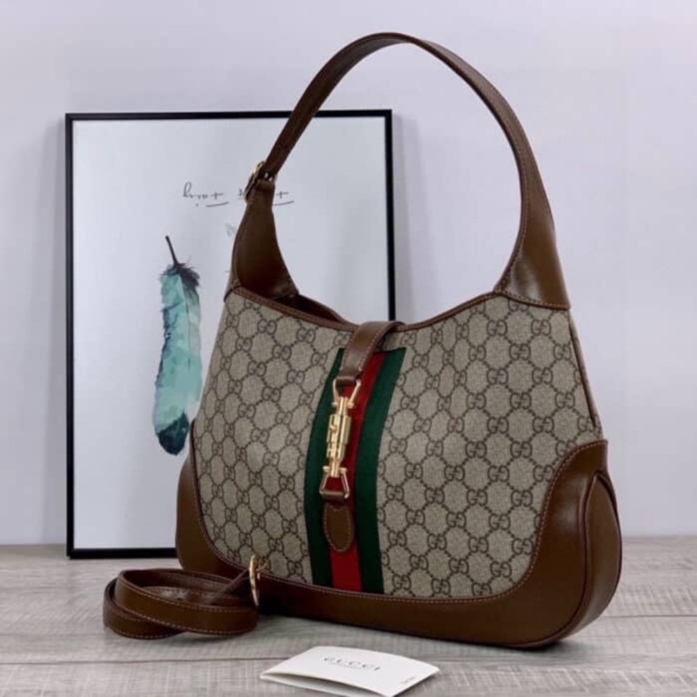 Gucci Jackie 1961 Shoulder Bag Brown 23cm 637092 HUHHG 8565