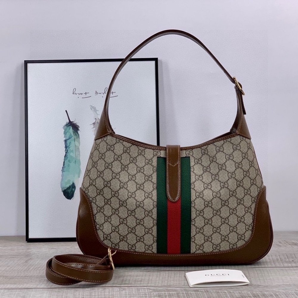 Gucci Jackie 1961 Shoulder Bag Brown 23cm 637092 HUHHG 8565