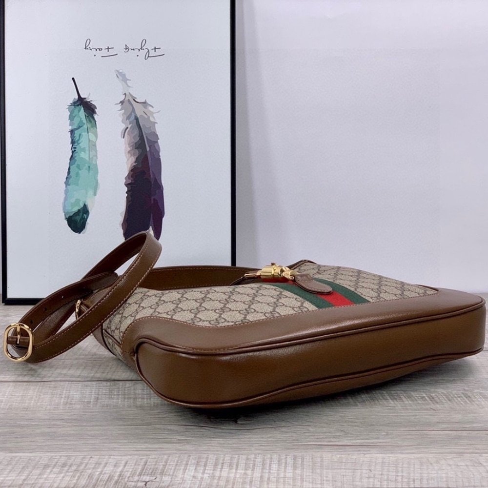 Gucci Jackie 1961 Shoulder Bag Brown 23cm 637092 HUHHG 8565