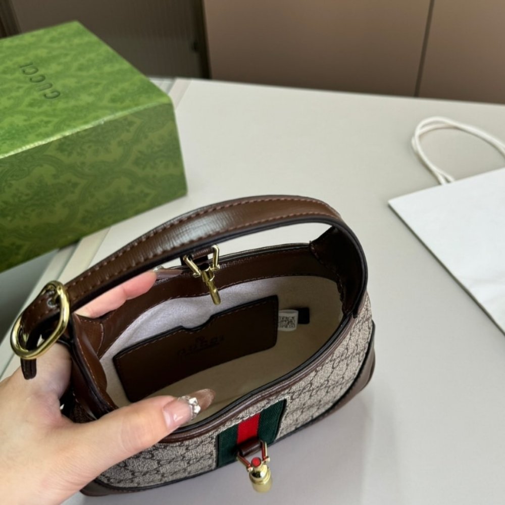Gucci Jackie 1961 Shoulder Bag Brown 23cm 637092 HUHHG 8565