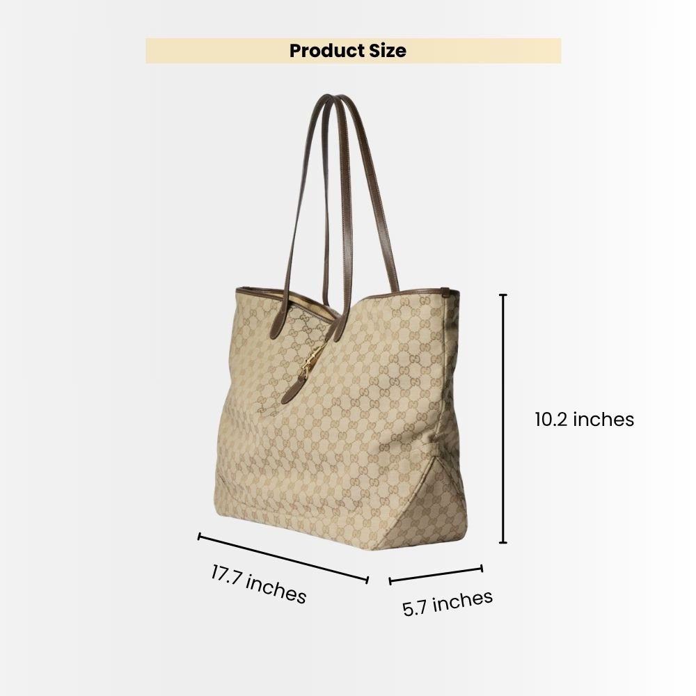 Gucci Jackie Large Tote Bag Sand And Dark Brown 45Cm 867014 FAFV2 9651