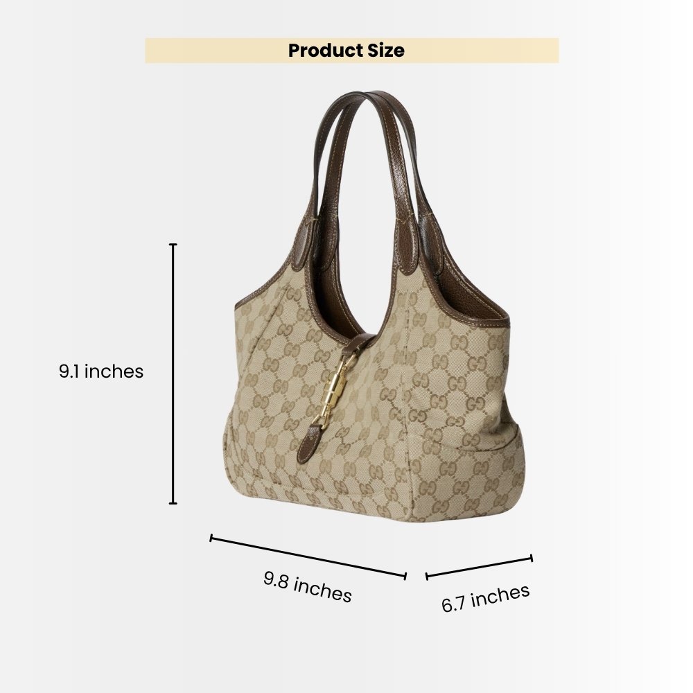 Gucci Jackie Mercato Small Tote Bag Beige And Brown 25Cm 866646 FAFV2 9651