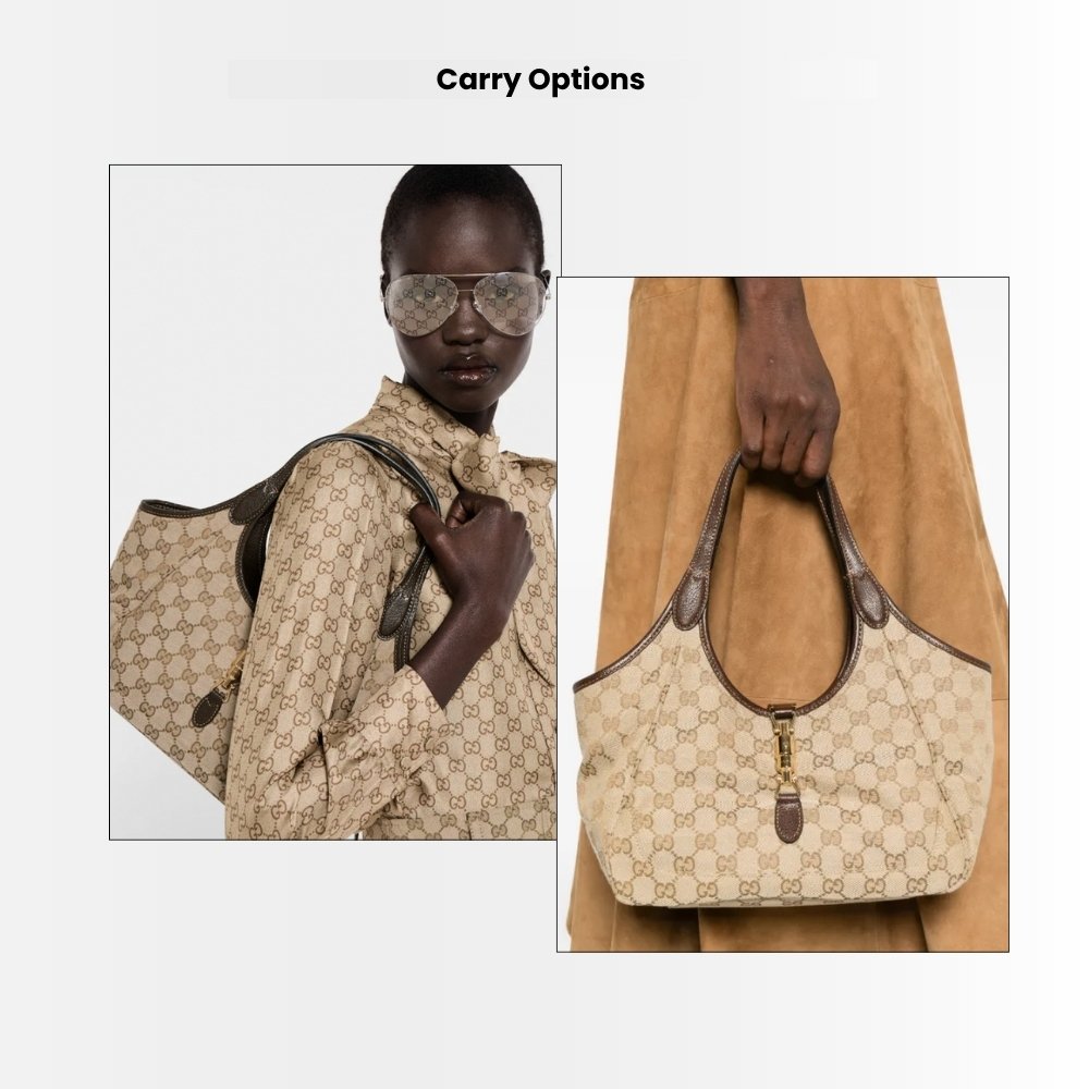Gucci Jackie Mercato Small Tote Bag Beige And Brown 25Cm 866646 FAFV2 9651