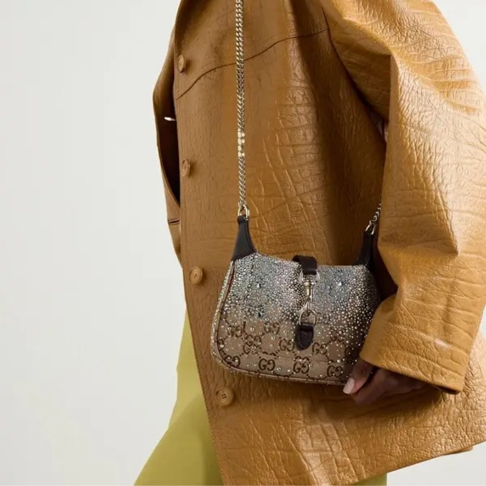 Gucci Jackie Notte Mini Bag Beige And Dark Brown 19Cm 782889 FAD1Z 2541