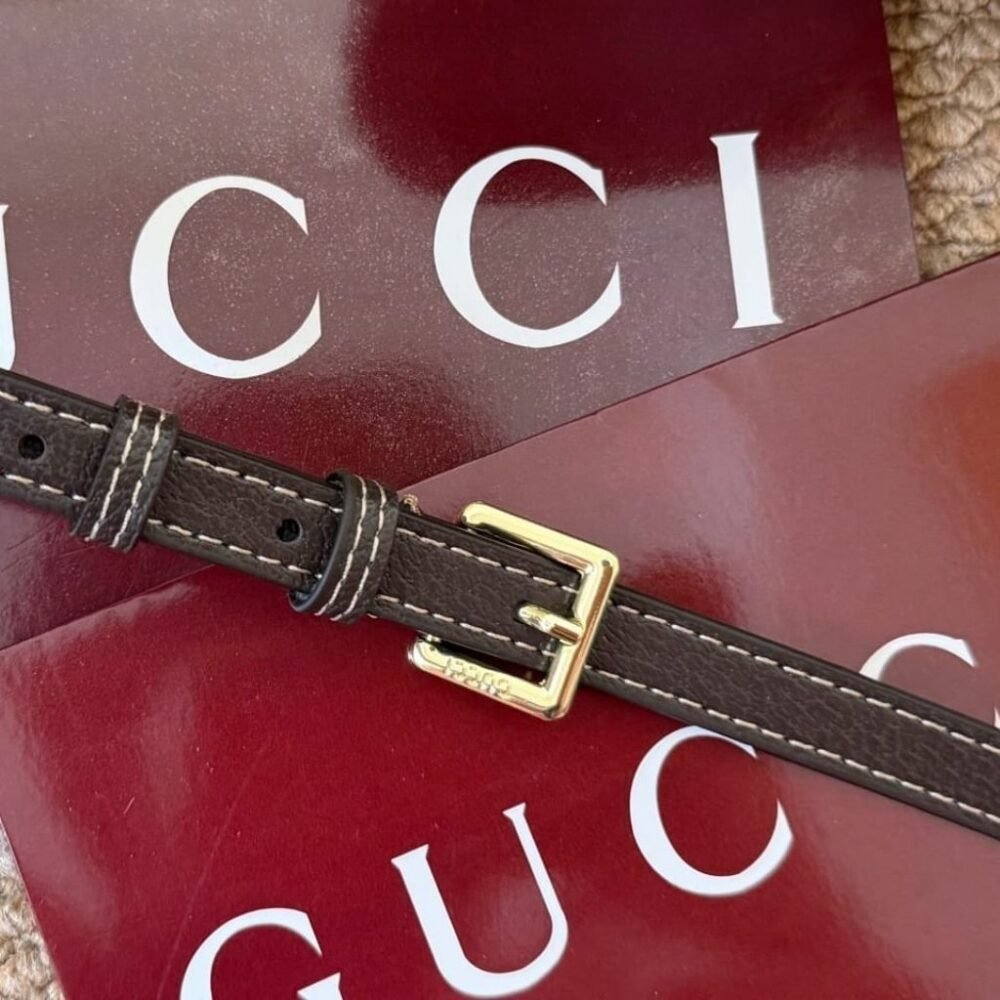 Gucci Lady Lunetta Chain Small Shoulder Bag GG Canvas Sand And Brown 24Cm A0034B FAGGX 9651