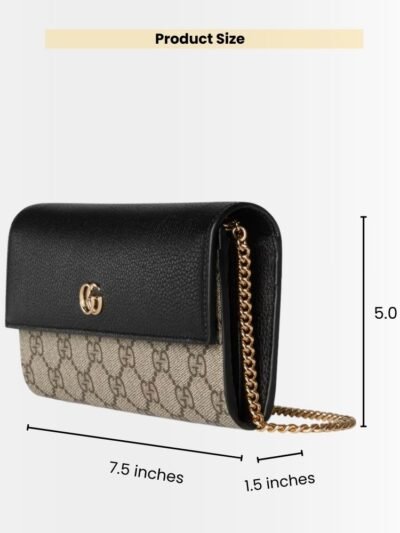 Gucci Marmont Bicolor Wallet On Chain Beige Ebony 19Cm 546585 AAE5E 1069